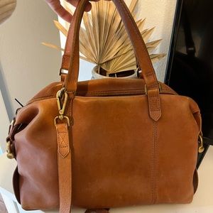 Madewell Glasgow English Saddle (Tan) Leather Satchel Shoulder Purse Bag